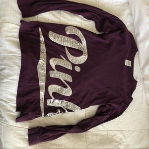 PINK burgundy xs crew